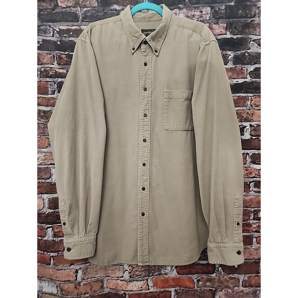 Eddie Bauer Corduroy Shirt‎ Men's XL Tall Tan Button Down Long Sleeve Gorpcore